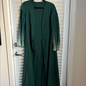 Green Two Tone Ruffle Sleeve Robe Wrap One Size NWOT